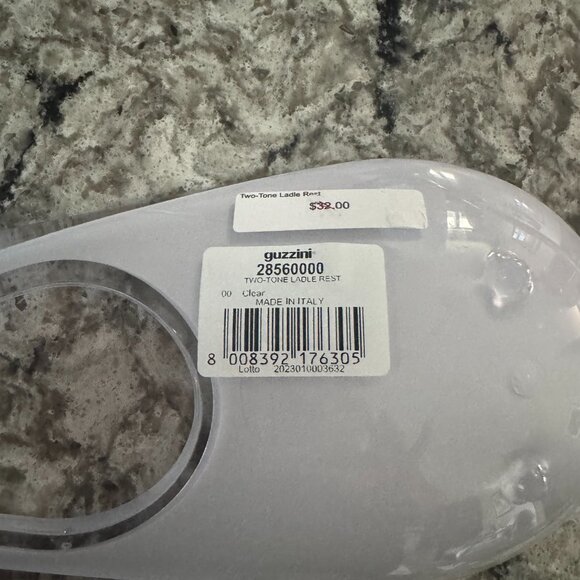 Share Spoon Rest Two Tone By Guzzini, Italian- Durable Acrylic White and Clear - Picture 3 of 5